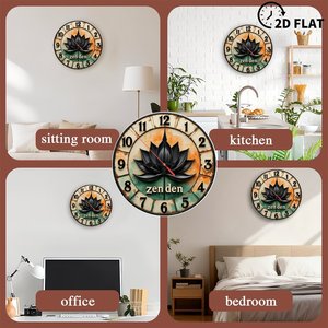 Round Wooden Wall <b>Clock</b> 25cm Silent Non Ticking Home Indoor Decor <b>Clock</b> - Product Image 4