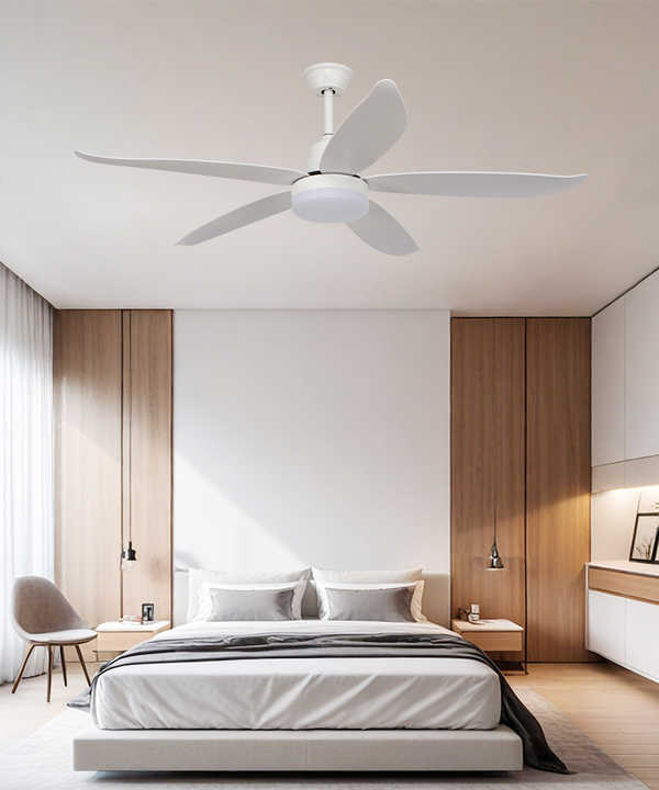 52-Inch Modern Ceiling Fan With Light and Remote - Nordic Minimalist Style, Variable Speed - Electric Ceiling Fans