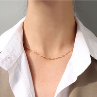 Accessoires de bijouterie Serpent torsadé Gourmette Croix Boîte Figaro Chaîne à Maillons Haricot Acier inoxydable plaqué or 18 carats PVD Collier chaîne pour femme