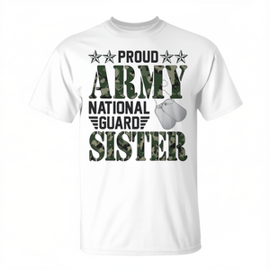 Camiseta Promocional Premium para Familiares Militares Orgullosos de la Guardia Nacional del Ejército con Diseño de Hermana - Product Image 3