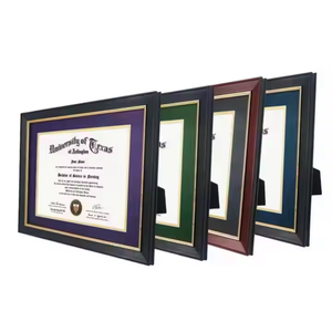 Giấy chứng nhận tốt nghiệp khung A4 Cherry gỗ diploima khung với Vàng TRIM và kính cường lực - Product Image 5