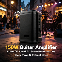 Amplificateur de guitare portable GENCE 150W Mini avec éclairage LED RGB V5.0 et télécommande pour la pratique de la guitare électrique