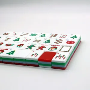 Set di Tessere Mahjong Personalizzate a Tema Natale, Ringraziamento, Halloween, Lussuoso Set Rosso Americano a Quattro Strati in Acrilico con 160 Tessere <span class=keywords><strong>per</strong></span> <span class=keywords><strong>Feste</strong></span> - Product Image 5