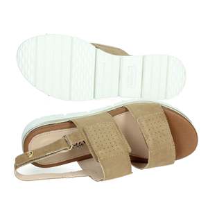 Cinzia <b>Soft</b> Donna Flat Sandals Taupe Low Heel Women's <b>Shoes</b> - Product Image 6