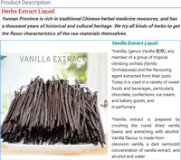 Haute concentration de qualité alimentaire 100% pur extrait de vanille liquide concentré de vanille liquide arôme de vanille