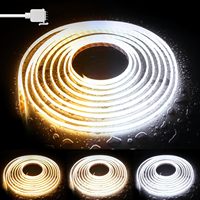 Tira de luces Led sin puntos para decoración residencial de casa, tira Led DC12V 24V, impermeable IP20 IP65 IP67, tira Led Cob