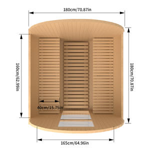 Sauna en bois moderne et traditionnel à chauffage électrique personnalisé pour usage familial - Product Image 2