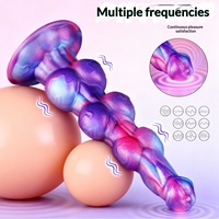 Fernbedienbarer Vibrierender Silikon-Analplug mit Saugnapf Fantasy Multi-Knoten Perlen-Dildo Erwachsenen-Sexspielzeug für Paare