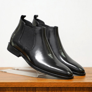 Bottes Chelsea en <span class=keywords><strong>cuir</strong></span> <span class=keywords><strong>vintage</strong></span> britanniques pour <span class=keywords><strong>homme</strong></span> Aofu, faites à la main, hautes, courtes, pour l'hiver, modèle 4039 - Product Image 4