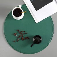 Sous-plat rond en cuir, lavable, tapis de Table, de luxe, résistant à la chaleur, antidérapant, pour la cuisine à manger