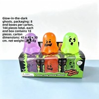 Mainan Hantu Glow in the Dark yang Dapat Diremas, Bentuk Hantu Transparan dengan Ekspresi Tiga Warna dan Penghilang Stres