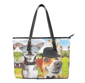 Custom Luxury Handbags Cute Dog Printed Designer Handbags Famous Brands Women's Tote Bags for Women Animal New Fashion