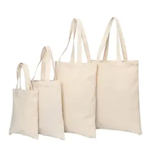 थोक कस्टम प्रिंट लोगो सस्ता पुनः प्रयोज्य खरीदारी बैग सादे सफेद खाली कपास कैनवास टोटे बैग अनुकूलित के साथ
