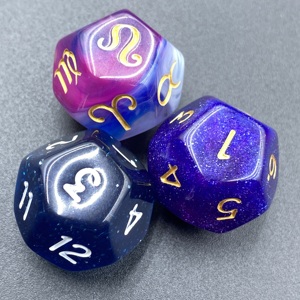 Dés en plastique-moule dés personnalisés en vrac mdn <span class=keywords><strong>Rpg</strong></span> 3 pièces/ensemble 12 dés acryliques de divination colorée - Product Image 1
