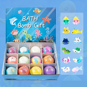 Set de Bolas de Sal de Baño con Temática Oceánica, 12 Bolas de Baño Efervescentes de 60g en Caja de Regalo, Perfume Duradero para Niños y Bomba de Baño - Product Image 3