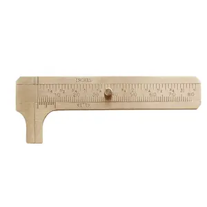 80MM double scale measuring Mini pure brass portable pocket retro copper caliper ruler