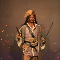 Mannequin réaliste en Silicone, 1 pièce, figurine homme de Pirate, Captain Jack, instrument en cire