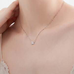 Collier papillon Mozambique Mossam Drill pour femme, style coréen, design de luxe léger, chaîne à maillons, pendentif, effet vibrant et explosif - Product Image 4