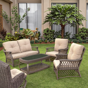 Muebles de Exterior Modernos de Diseño Audu, Cómodos, de Ratán, Estilo Antiguo, para Hoteles, Patios, Parques, Servicio OEM Disponible - Product Image 5