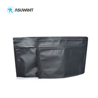 Sacs zip-lock en mylar pour dispensaire personnalisé taille L Sacs zip-lock en aluminium noir mat à double fermeture éclair Sacs Doypack 3.5 mylar à l'épreuve des enfants