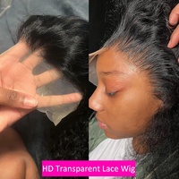 Perruque frontale en dentelle HD 13x6 de 28-30 pouces, cheveux vierges vietnamiens bruts, perruque brésilienne en dentelle frontale, cheveux humains raides crépus, pas chère, pour femmes