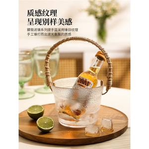 Corbeille à fruits en verre avec poignées en osier, style simple, pour le rangement des aliments, utilisation dans le salon - Product Image 5