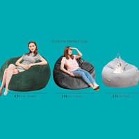 Housse de pouf ronde et moelleuse pour salon, chambre à coucher, dortoir universitaire