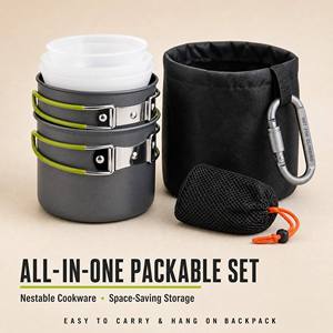 <span class=keywords><strong>Set</strong></span> da Cucina Portatile per Picnic per Due, Fornello Pieghevole, Kit da Campeggio, Attrezzatura da Cucina per Esterni con Moschettone e Borsa a Rete - Product Image 6