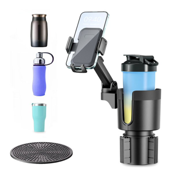 Expander Adapter Adjustable Base for Car Compatible Large Bottles 2-in-1 Car Phone Holder Cup Holder