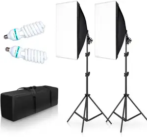 2Set 20X28 Softbox Photography Lighting Kit 135W Continuous Lighting System Photo Studio Equipment Photo Model Portraits Shootin