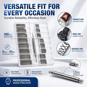 Set di 360 Perni per Cinturini di Orologi 8-25mm, Barre a Molla in Acciaio Inox 316, Diametro 1.5mm, Impermeabili e Antiruggine, 18 Strumenti per Riparazione Fai-da-Te - Product Image 6