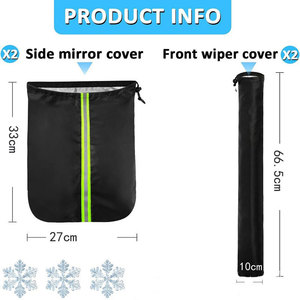 Cubierta para Espejo Retrovisor de Coche, Cubierta para Limpiaparabrisas, Impermeable y Antipolvo, Juego de Cuatro Piezas, 2 Orejeras, 2 Cubiertas para Limpiaparabrisas - Product Image 2