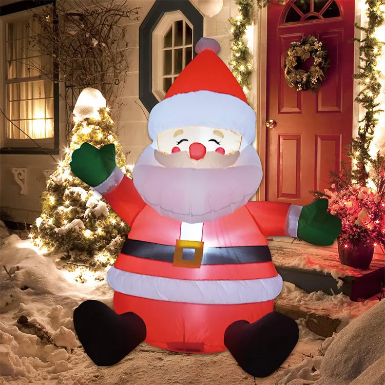 Home Party Decoration Quick Air Blown 5 Ft/1.5m Tall blow up Santa For Christmas outdoor decoration