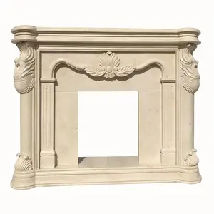 Arts customized decorative fire place fireplace marble mantel hot sale hand carved marble fireplace surround