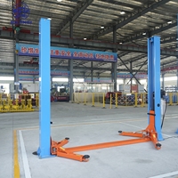 Élévateur hydraulique à deux colonnes robuste de 4 tonnes avec plaque de base pour garage à faible hauteur - Vente en gros