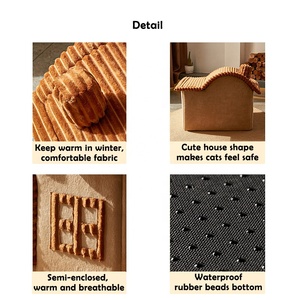 Casa de gatos para interiores y exteriores, casa de perro pequeña de lujo, cálida, extraíble, lavable, <span class=keywords><strong>cueva</strong></span> para perro y gato, grande, Invierno - Product Image 2