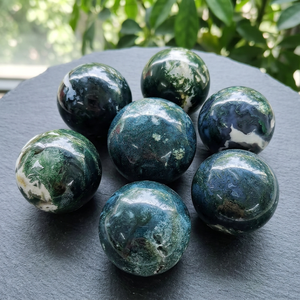 Polished Natural <b>Green</b> <b>Black</b> Ocean Jasper Sphere Healing Crystal Ball Round Stone for Home Decor - Product Image 4