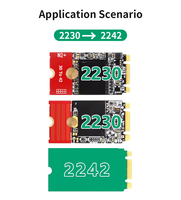 Carte d'extension de disque dur M.2 NGFF NVME SSD, adaptateur de transfert pour SSD 2230 2242 2260 2280, longueur réglable sur 5 niveaux