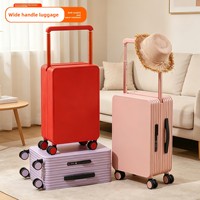 Valise à roulettes unisexe conforme aux normes de cabine, 20 pouces, en ABS, avec poignée large, roues multidirectionnelles silencieuses, construction robuste et durable