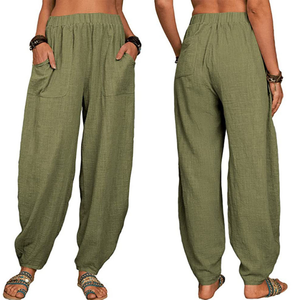 Ultime donne <span class=keywords><strong>pantaloni</strong></span> <span class=keywords><strong>di</strong></span> <span class=keywords><strong>lino</strong></span> <span class=keywords><strong>di</strong></span> cotone <span class=keywords><strong>pantaloni</strong></span> Casual estate Yoga casa Street <span class=keywords><strong>pantaloni</strong></span> da spiaggia <span class=keywords><strong>pantaloni</strong></span> larghi elastici <span class=keywords><strong>in</strong></span> <span class=keywords><strong>vita</strong></span> tasca Lounge - Product Image 6