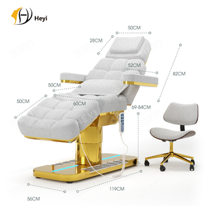 Lettino Estetico Elettrico in Tessuto Effetto Agnello Lettino Facciale Poltrona per Tatuaggi e Visite Mediche Tavolo da Massaggio con Luce - Product Image 6