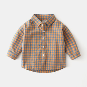 Vente en Gros Vêtements pour Enfants <span class=keywords><strong>Chemise</strong></span> à Manches Longues à <span class=keywords><strong>Carreaux</strong></span> pour Garçon Haut Décontracté Printemps <span class=keywords><strong>et</strong></span> Automne - Product Image 6
