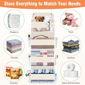 Over The Door Organizer 4 Tier Large Capacity Hanging <b>Storage</b> With 6 Side Pockets For Bedroom Dorm Use - Product Image 6