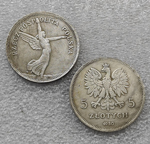 Pièces de monnaie commémoratives de style antique, 5 zlotych de Pologne, 1927, 1928, 1930, 1931, 1932, cadeaux, décoration de la maison - Product Image 3