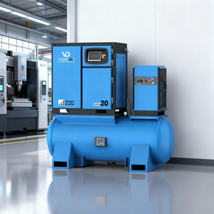 Compresseur d'air rotatif à vis industriel VERDES 4-en-1, efficace, 7,5-22 kW, 10-30 CV, 100 L, faible bruit, haute performance - Product Image 1