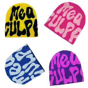 Bonnet Jacquard 100% Acrylique de Haute Qualité avec Logo Personnalisé, sans Revers, Motif Floral et Écossais Numérique, pour Adultes Unisexe, Cyclisme, Plage, Décontracté - Product Image 1