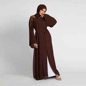 Derniers vêtements islamiques Abaya musulmane Couleurs unies Style chauve-souris Kaftan Burka <span class=keywords><strong>Robe</strong></span> islamique femmes Polyester Service OEM Adultes - Product Image 4