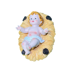 Nativité En Résine Décor Jésus Bébé Berceaux - Product Image 1