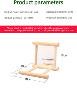 Hangende Papegaai Benodigdheden Vogelkooi Stand Accessoires Hout Vogel Klimmen Speelgoed Spiegel Papegaai Vogel Speelgoed Speelgoed - Product Image 6