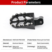Pédales larges antidérapantes personnalisées en aluminium aérospatial CNC, ajourées et légères, pour CFMOTO Yamaha Zontes (vente en gros aux concessionnaires)